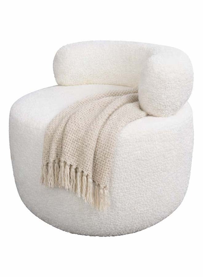 ebb & flow Plush Small Sponge Chair, perfect for Living Room or Bedroom, Size 45cm x 40cm in White - Image 5